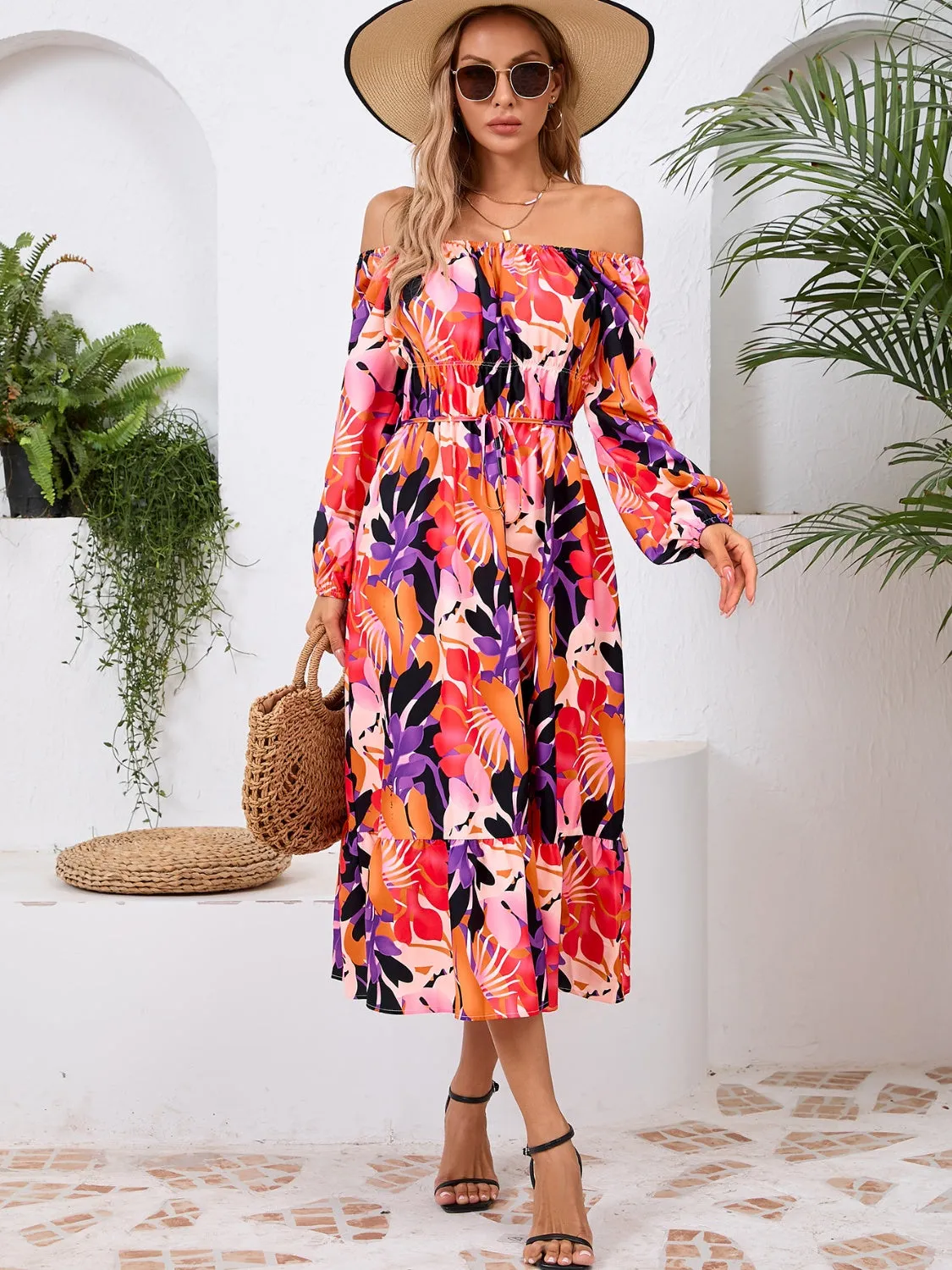 🌼 Printed Long Sleeve Midi Dress 🌼