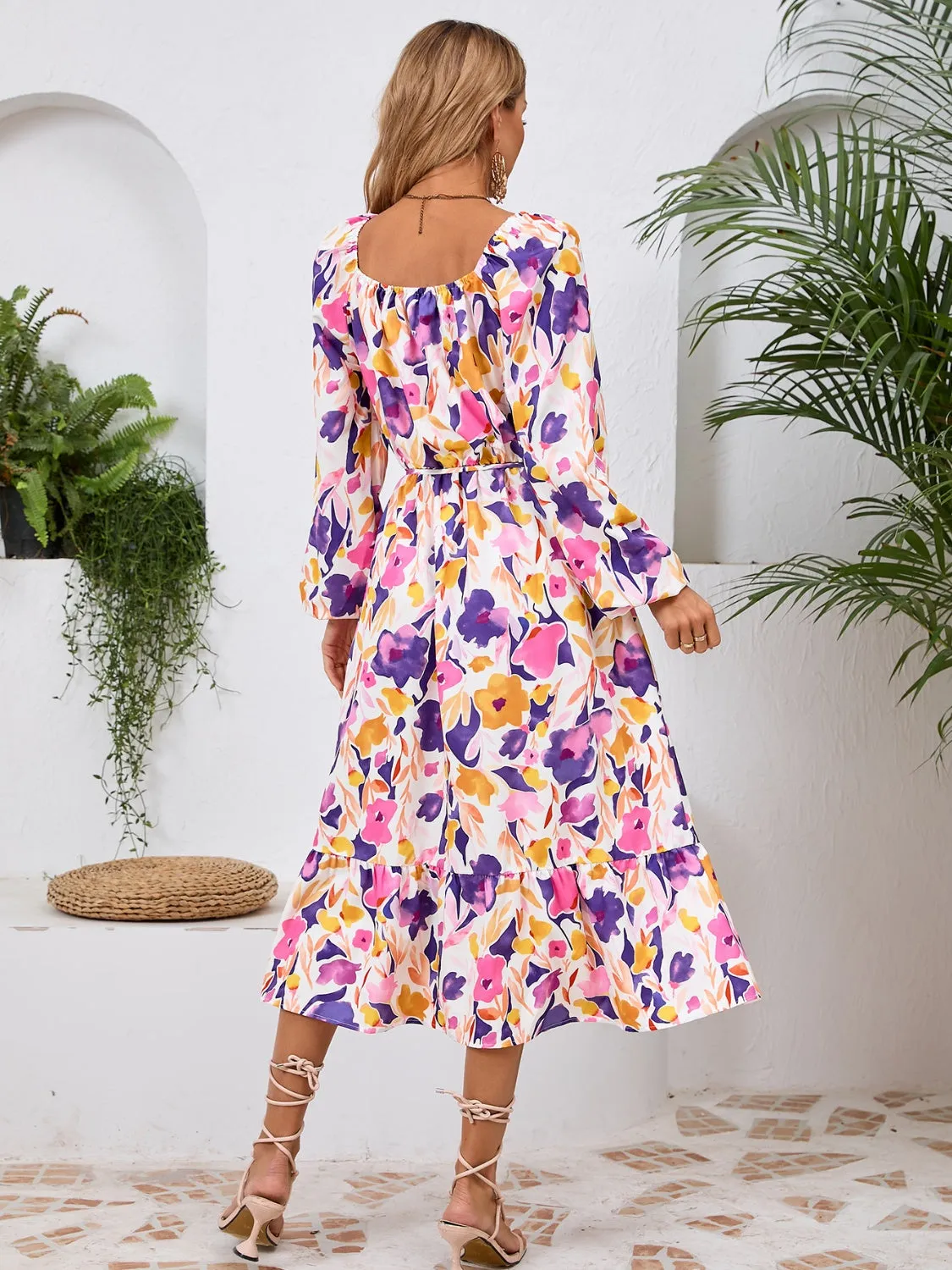 🌼 Printed Long Sleeve Midi Dress 🌼