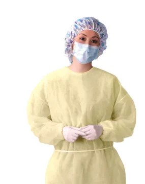 100 Pack OF Lightweight Multi-Ply Fluid Resistant Isolation Gowns