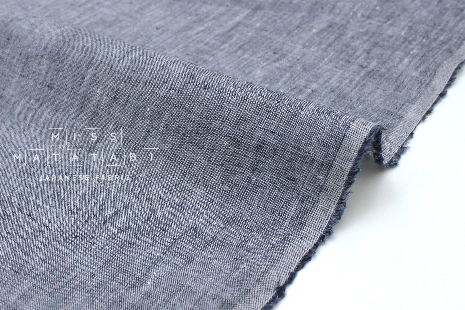 100% Slub Linen - indigo blue