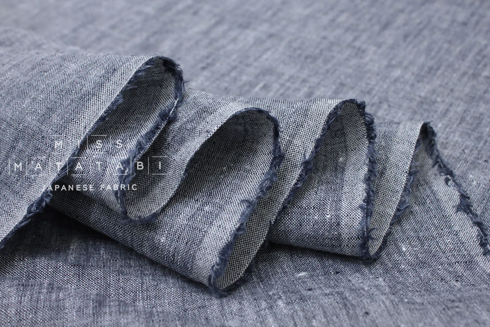 100% Slub Linen - indigo blue