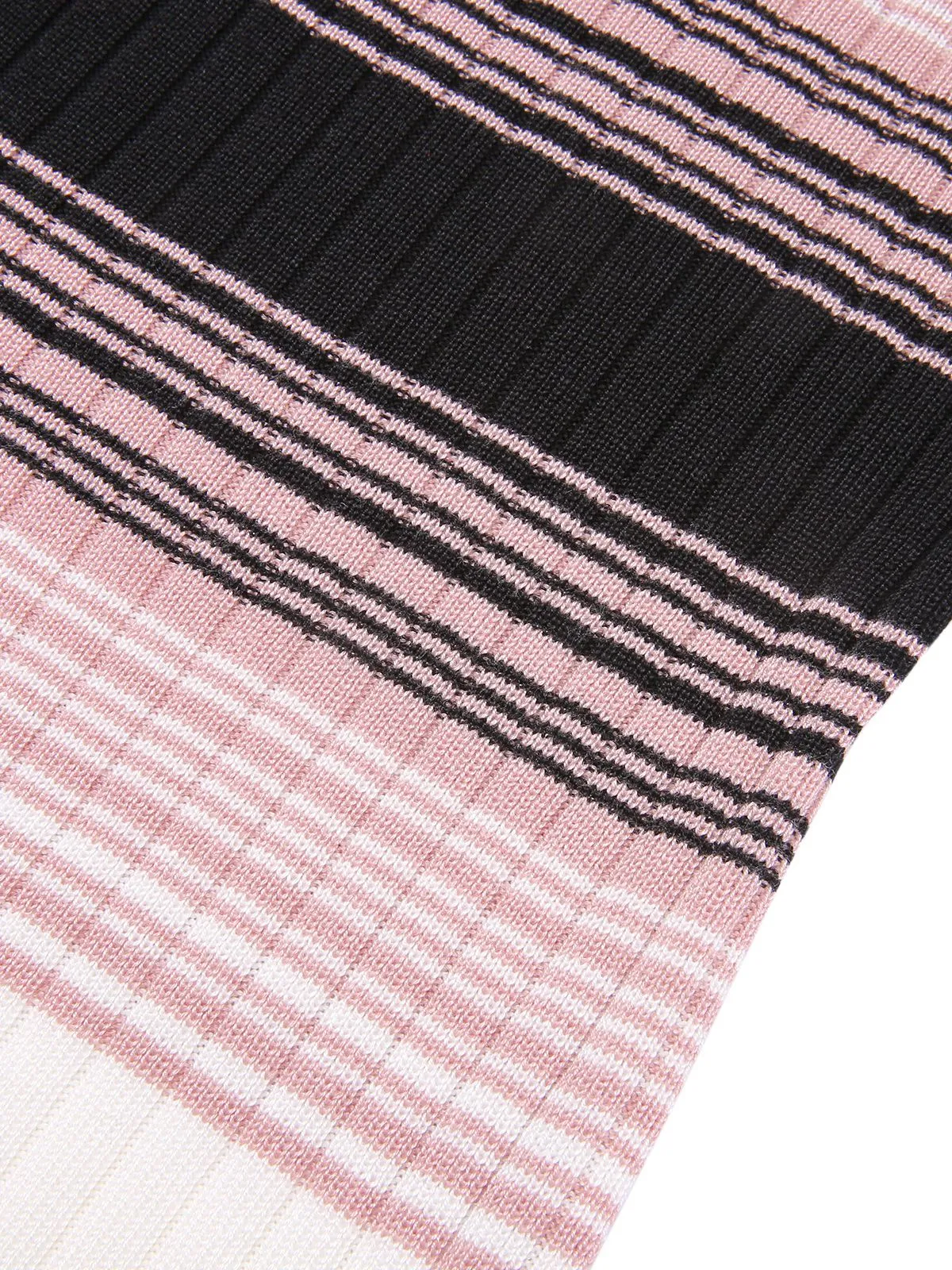 1960s Color Block Striped Knit Slim Dress