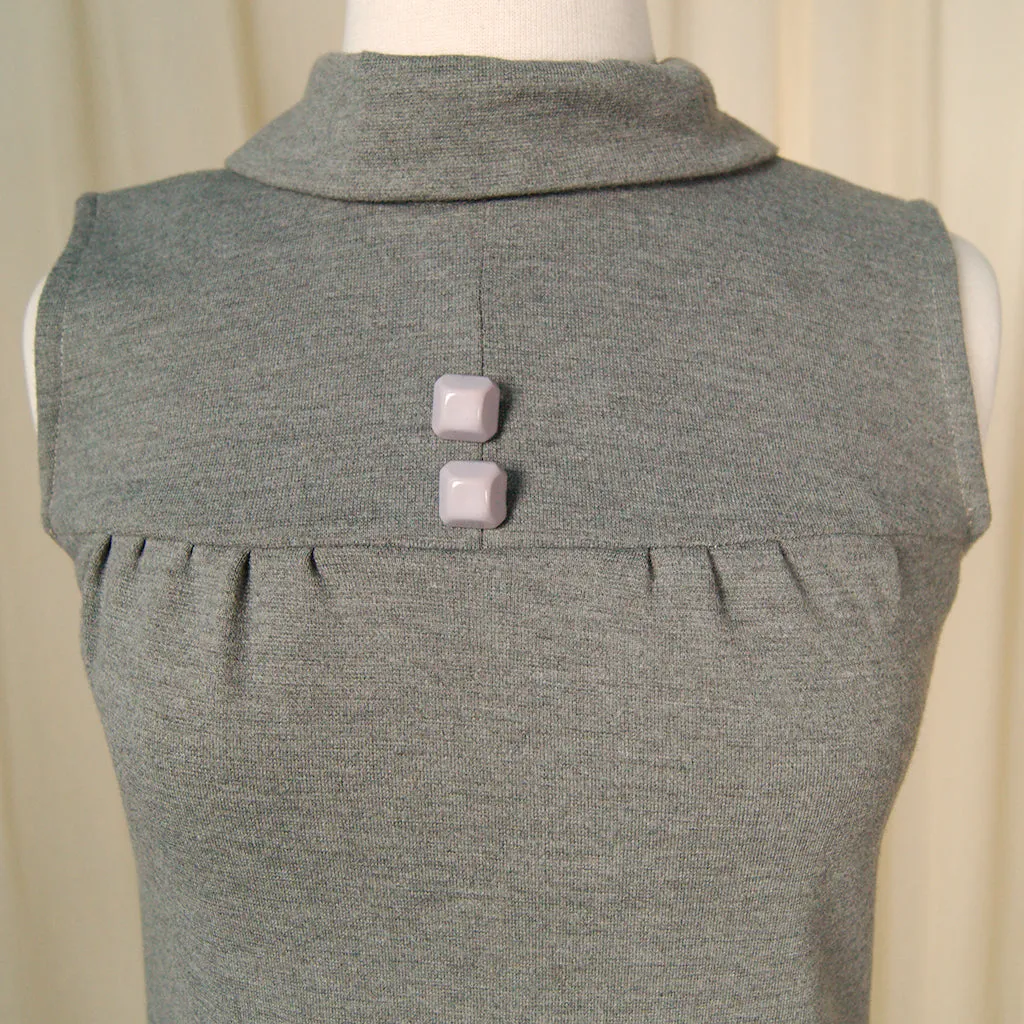 1960s Gray Knit Shift Dress