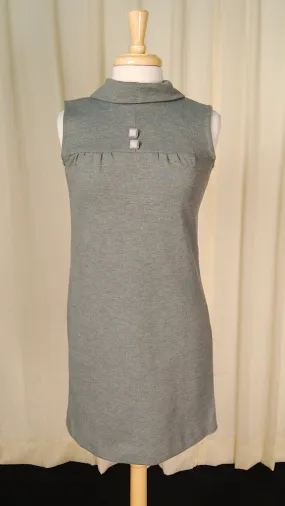 1960s Gray Knit Shift Dress