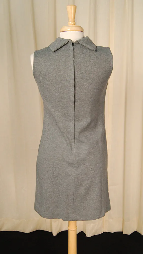 1960s Gray Knit Shift Dress