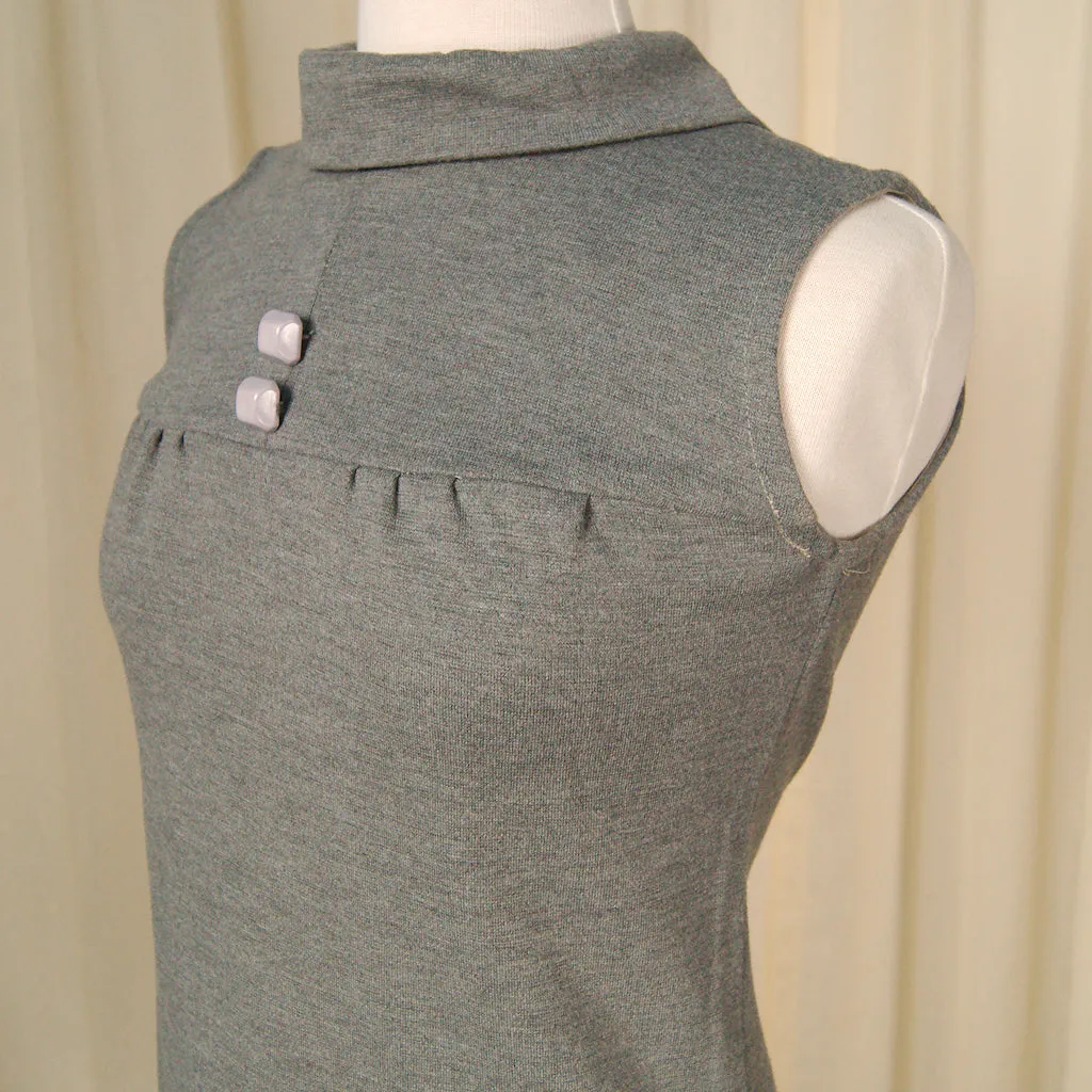 1960s Gray Knit Shift Dress