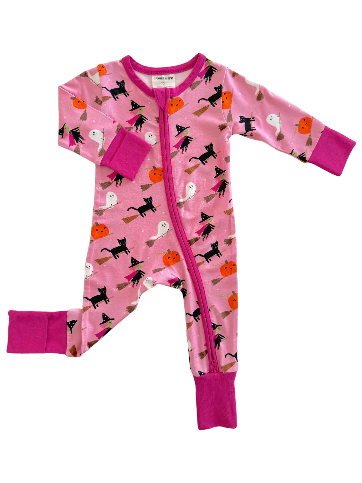 2-Way Convertible Zip Romper, Broomstick Friends Pink