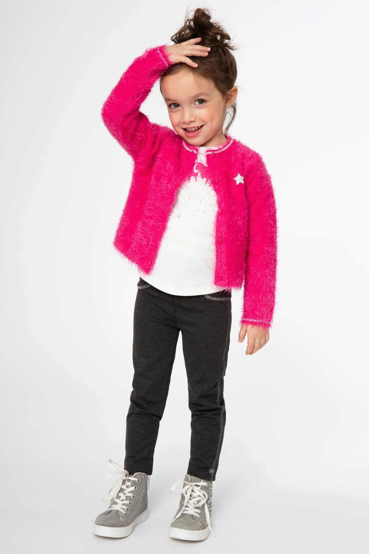 3pommes Fuchsia Star Baby Girls Cardigan