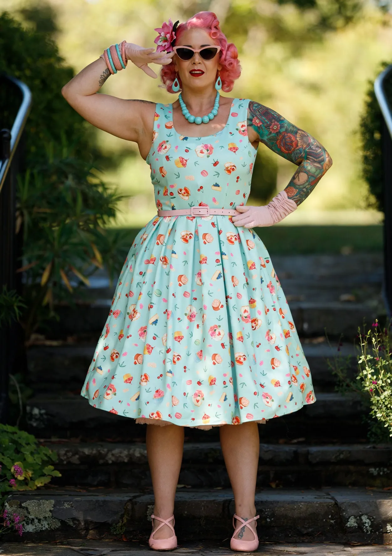 Amanda Afternoon Tea Dress In Baby Blue