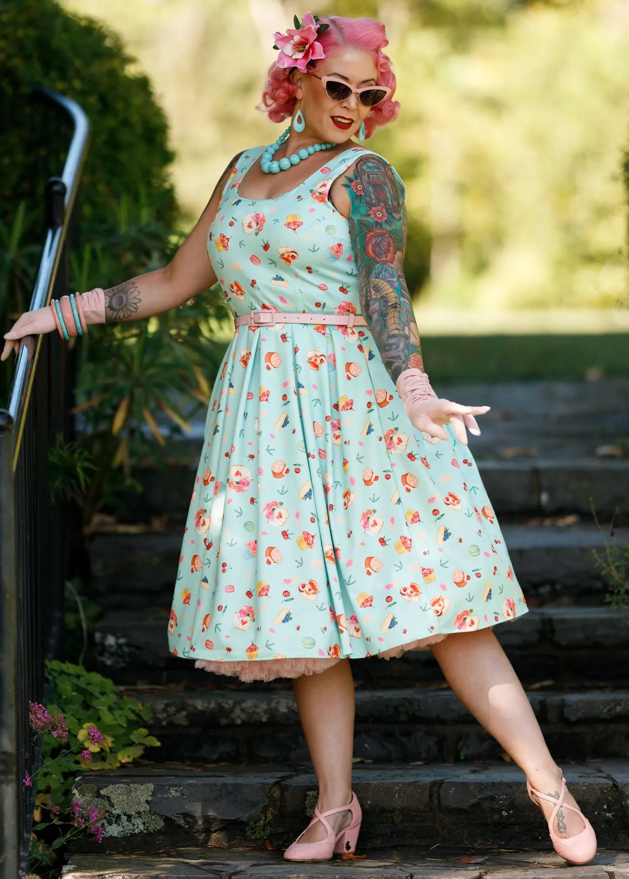 Amanda Afternoon Tea Dress In Baby Blue