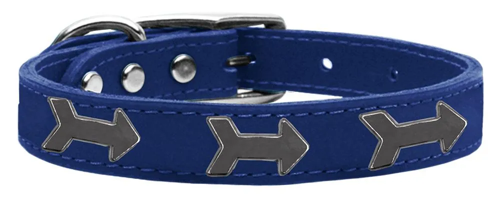 Arrow Widget Genuine Leather Dog Collar Blue 10