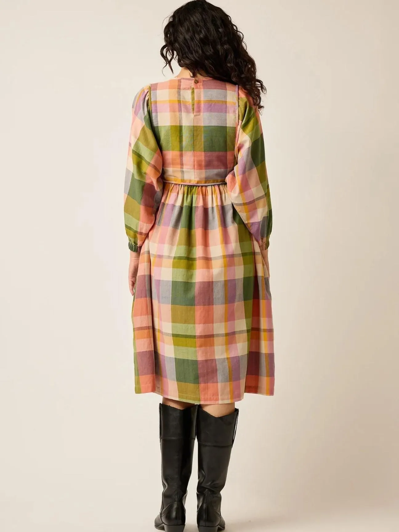 AW24 Athena Dress Spice Check