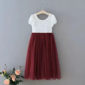 Baby Bohemian Flutter Dress - Wine