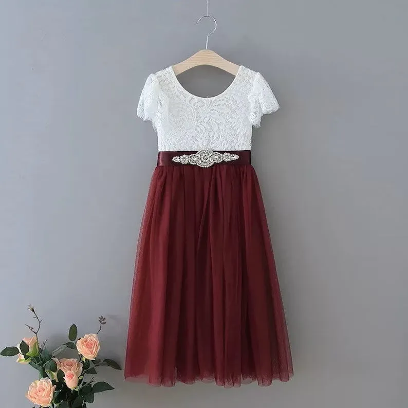 Baby Bohemian Flutter Dress - Wine