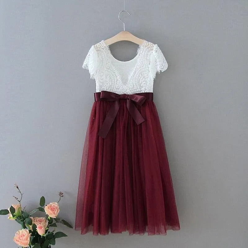 Baby Bohemian Flutter Dress - Wine