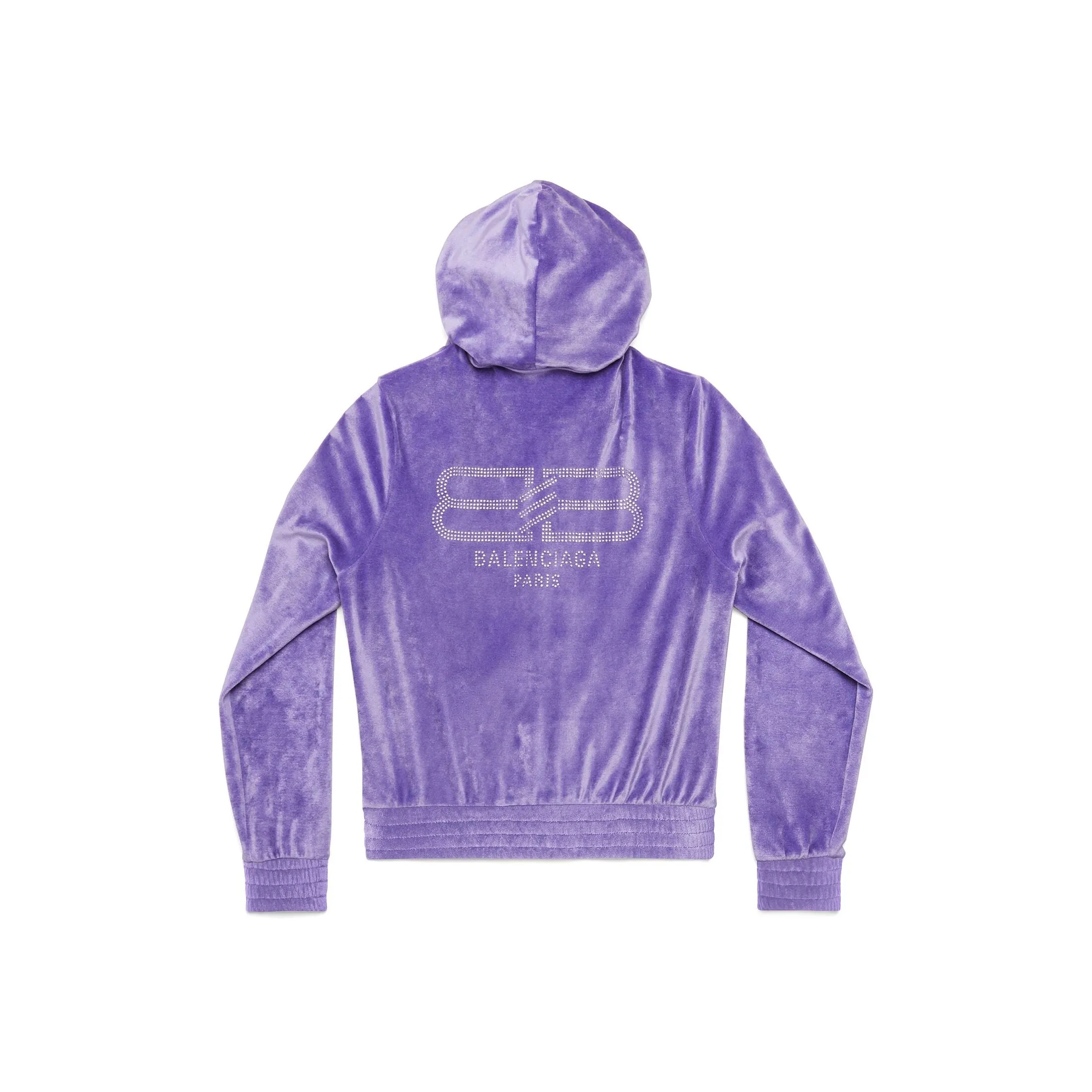 BB PARIS STRASS ZIP-UP HOODIE FITTED IN LILAC