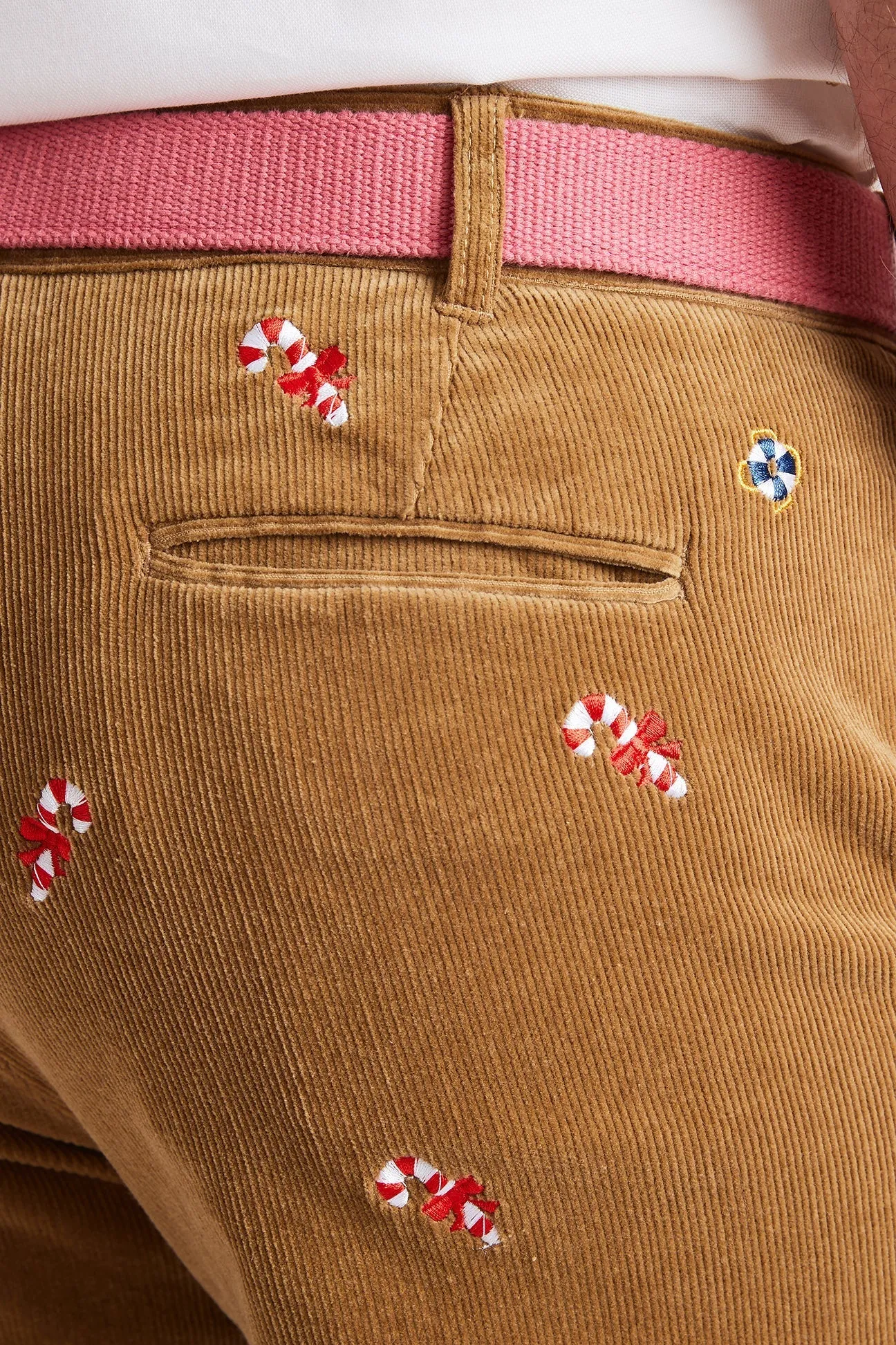 Beachcomber Corduroy Pant Khaki with Candy Cane