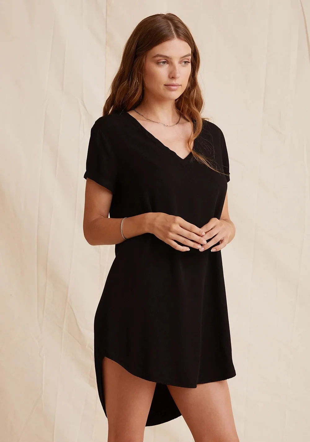 Bella Dahl - V-Neck Dress in Vintage Black