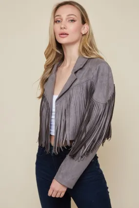 Belle Cropped Fringe Jacket