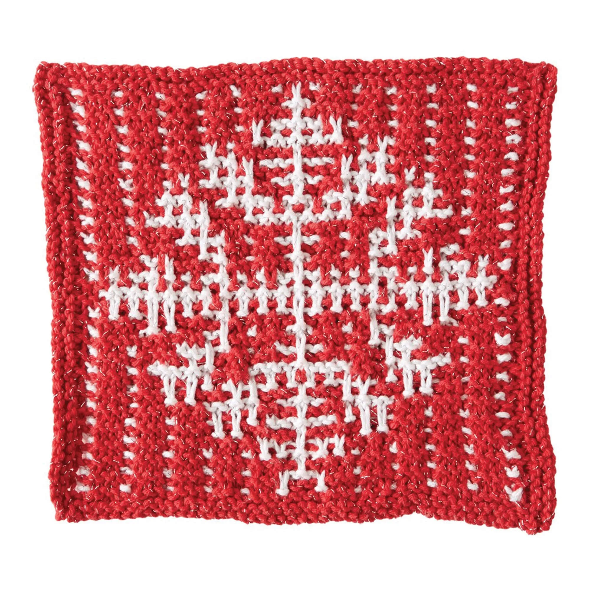 Bernat Knit Mosaic Snowflake Dishcloth