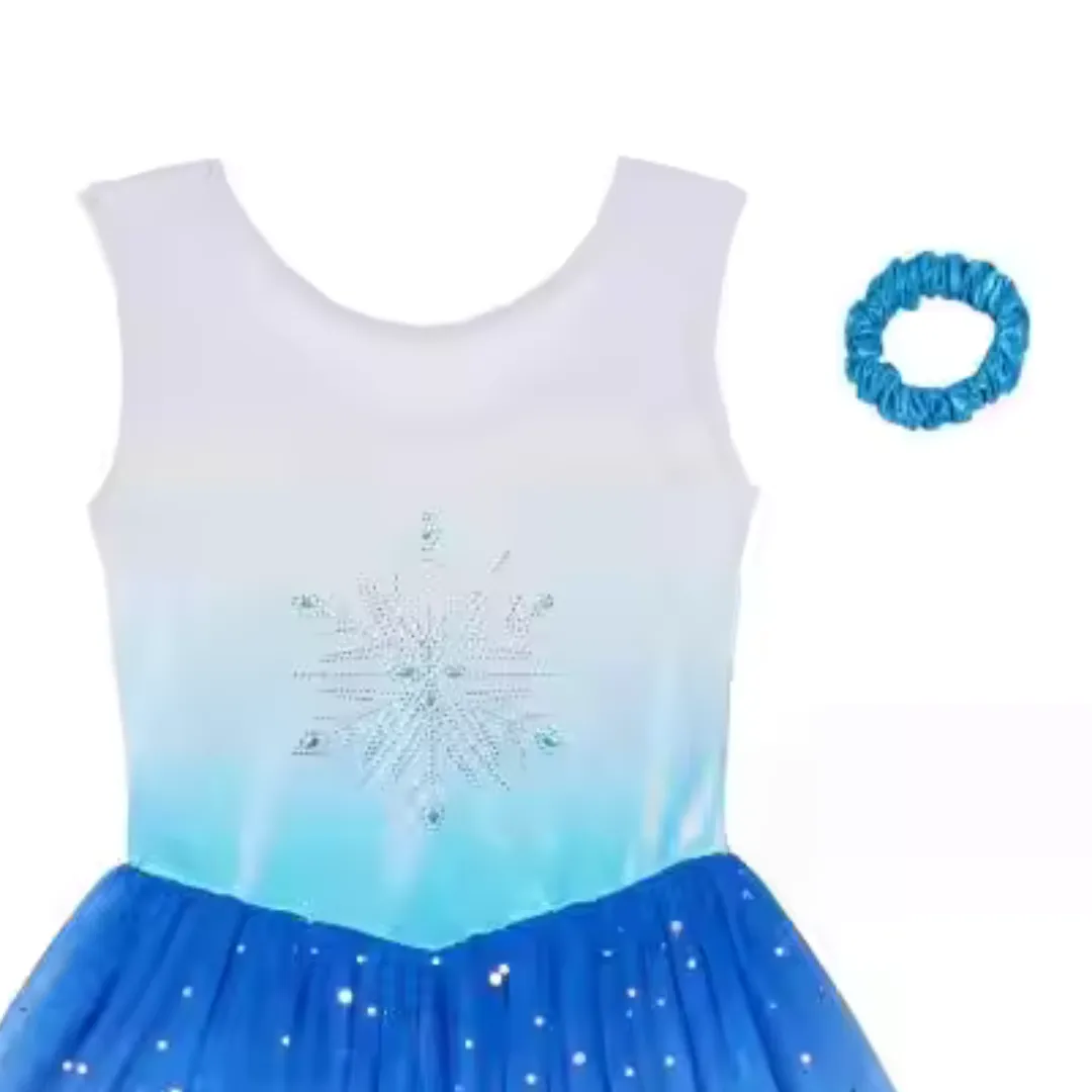 Blue and White Ice Leotard with tutu