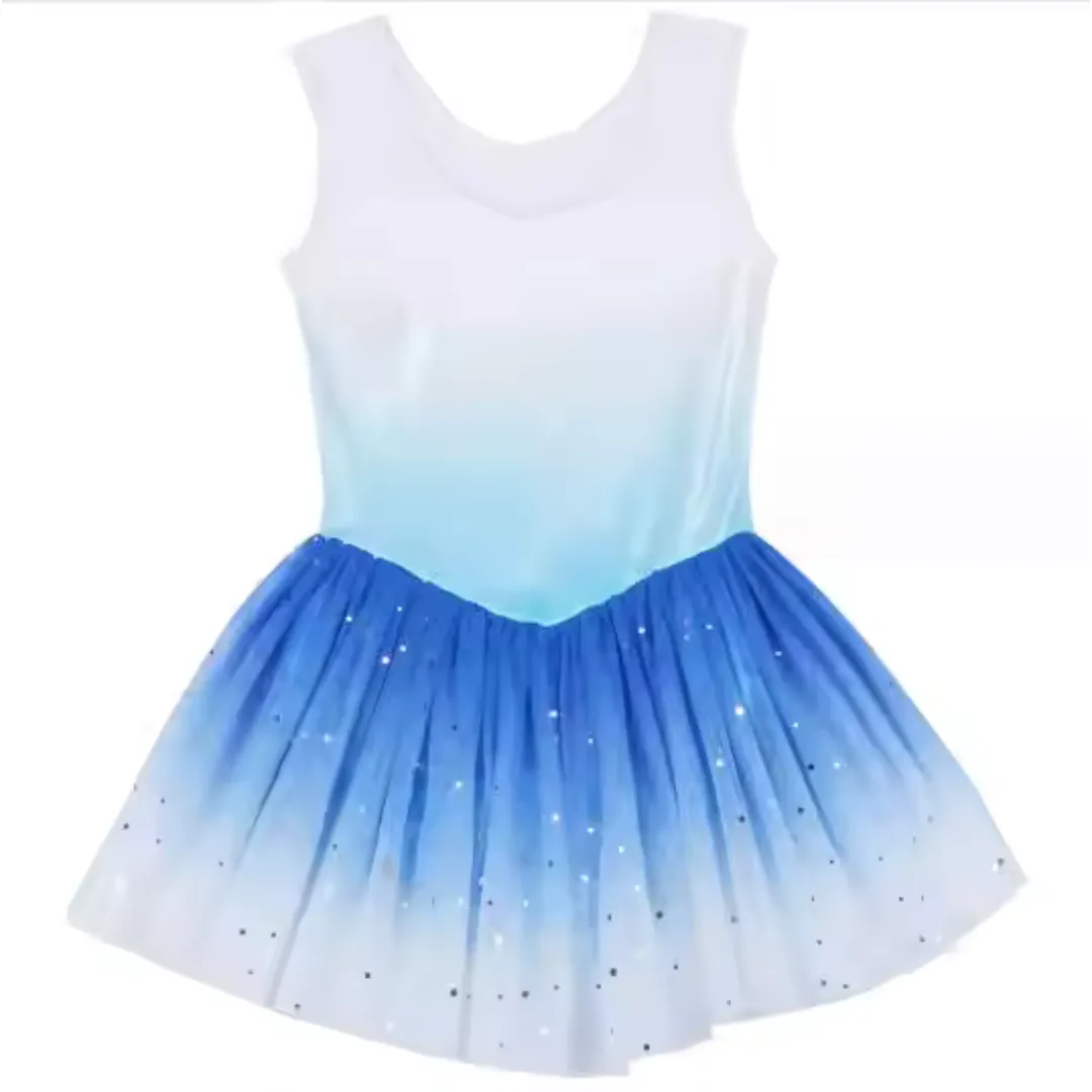 Blue and White Ice Leotard with tutu