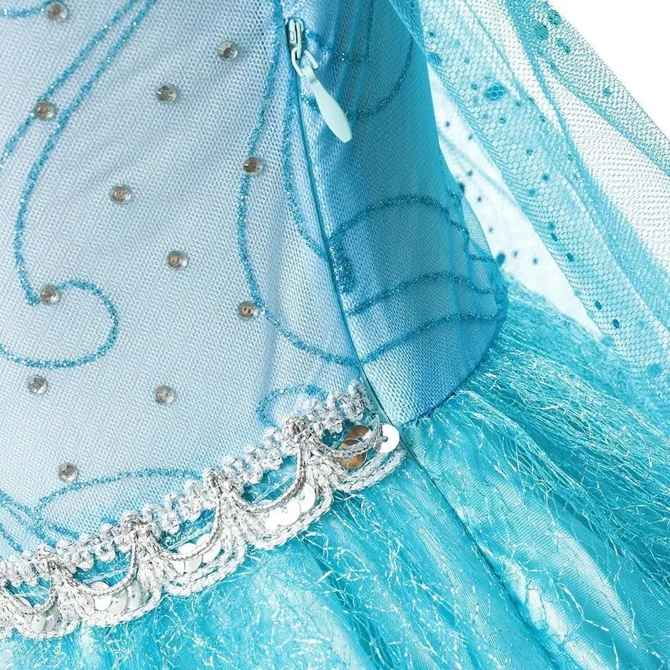 Blue Snowflake Princess Dress