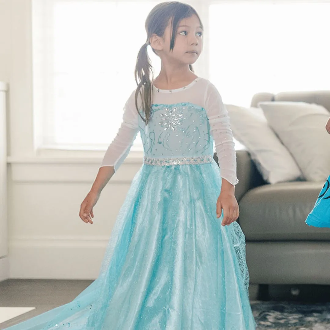 Blue Snowflake Princess Dress