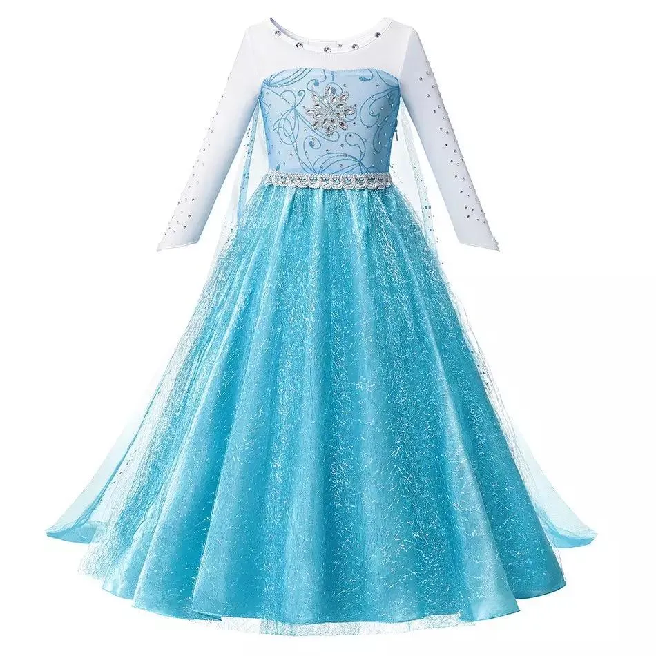 Blue Snowflake Princess Dress