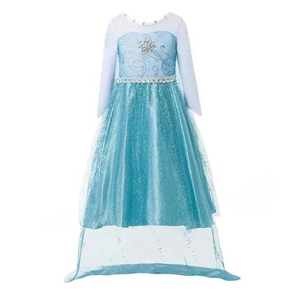 Blue Snowflake Princess Dress