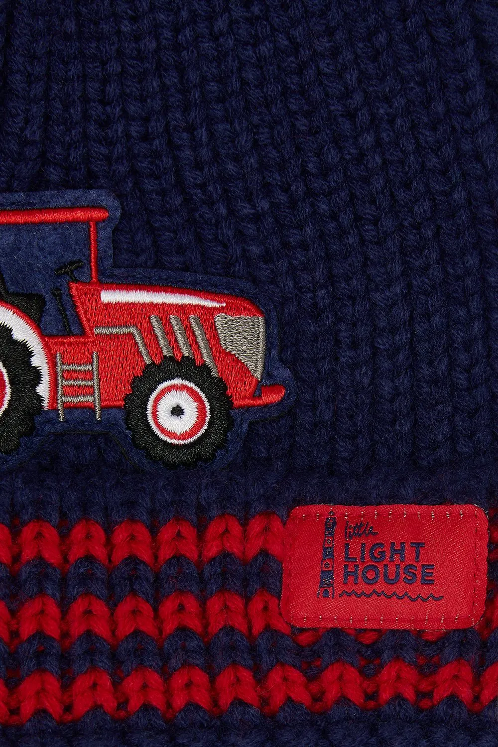 Bobbie Bobble Hat - Red Tractor Striped