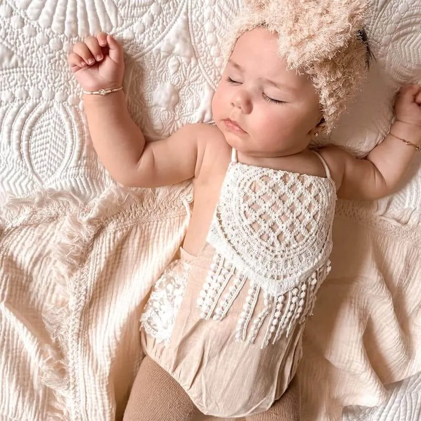 Boho Lace Baby Romper