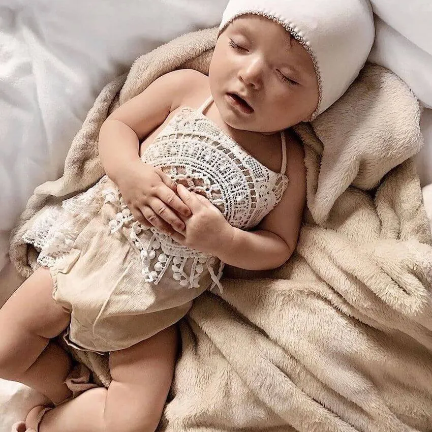 Boho Lace Baby Romper