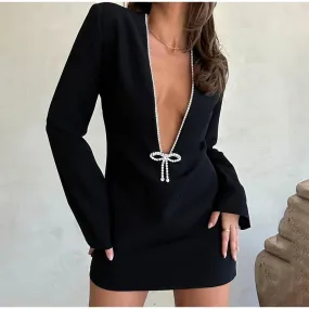 BowTie Deep V Sexy Dress