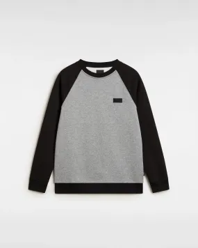 Boys Core Basic Raglan Sweatshirt in Black & Cement Heather