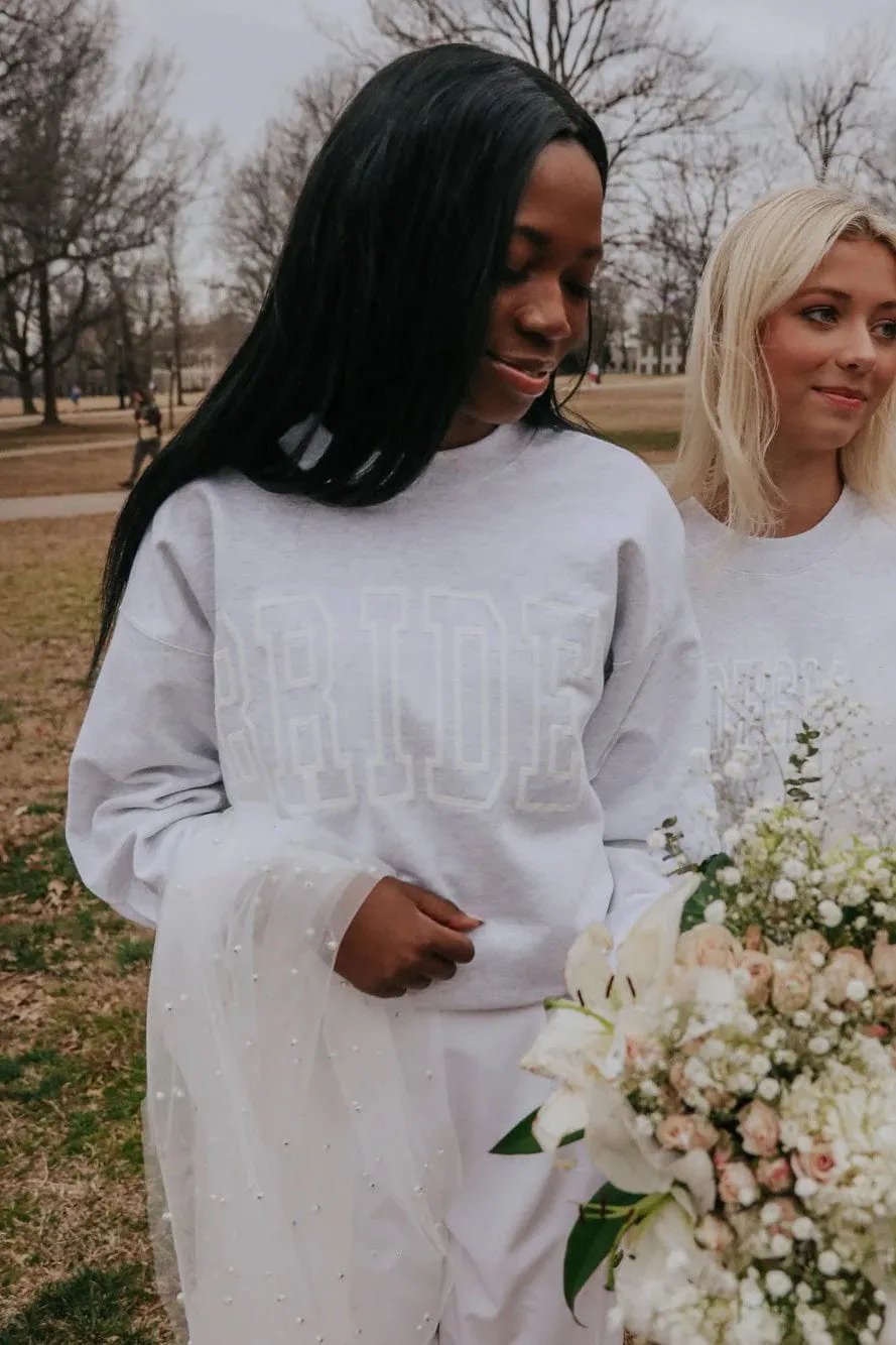 BRIDE Fleece Crewneck Sweatshirt in Heather Gray