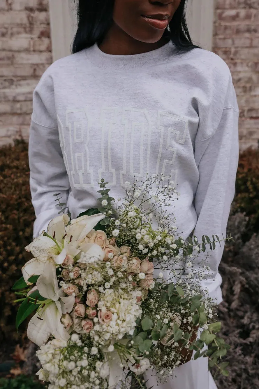 BRIDE Fleece Crewneck Sweatshirt in Heather Gray