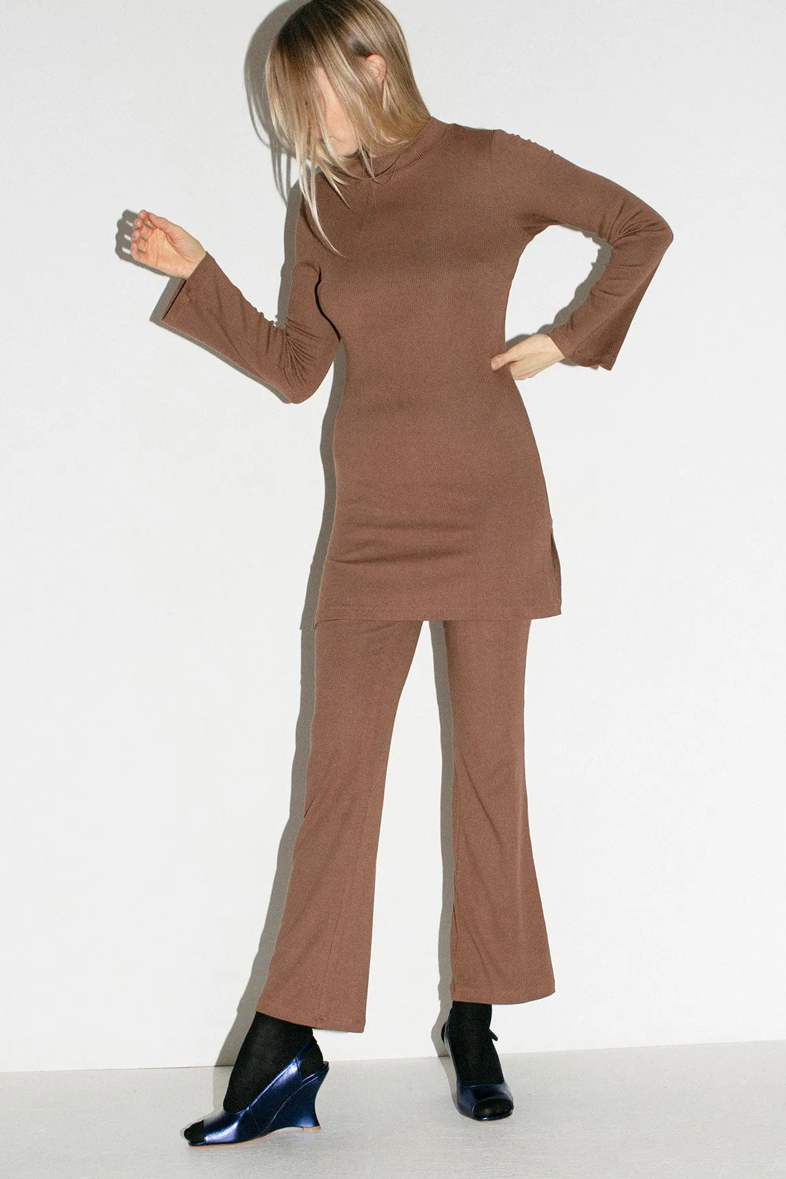 Brown Rib Dress