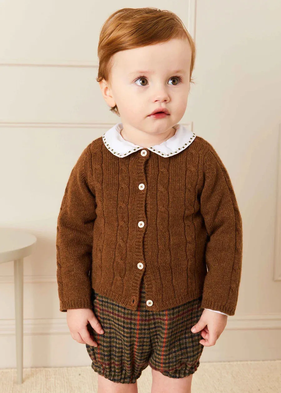 Cable Cardigan in Brown (6mths-3yrs)