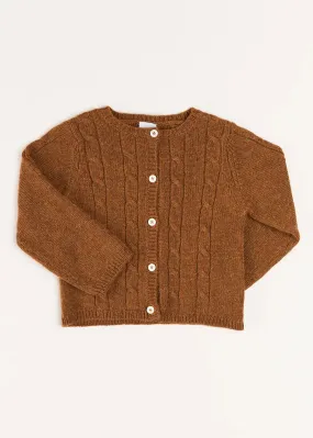 Cable Cardigan in Brown (6mths-3yrs)