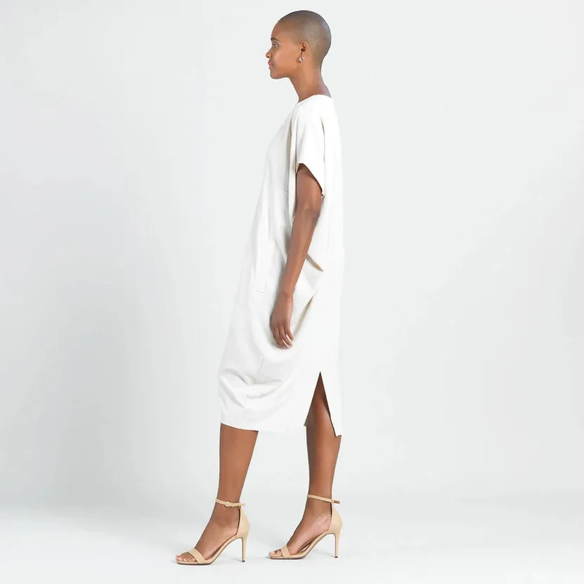 Caftan Pocket Dress in Ivory by Clara Sun Woo