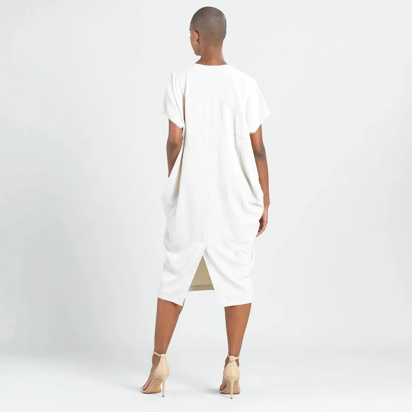 Caftan Pocket Dress in Ivory by Clara Sun Woo