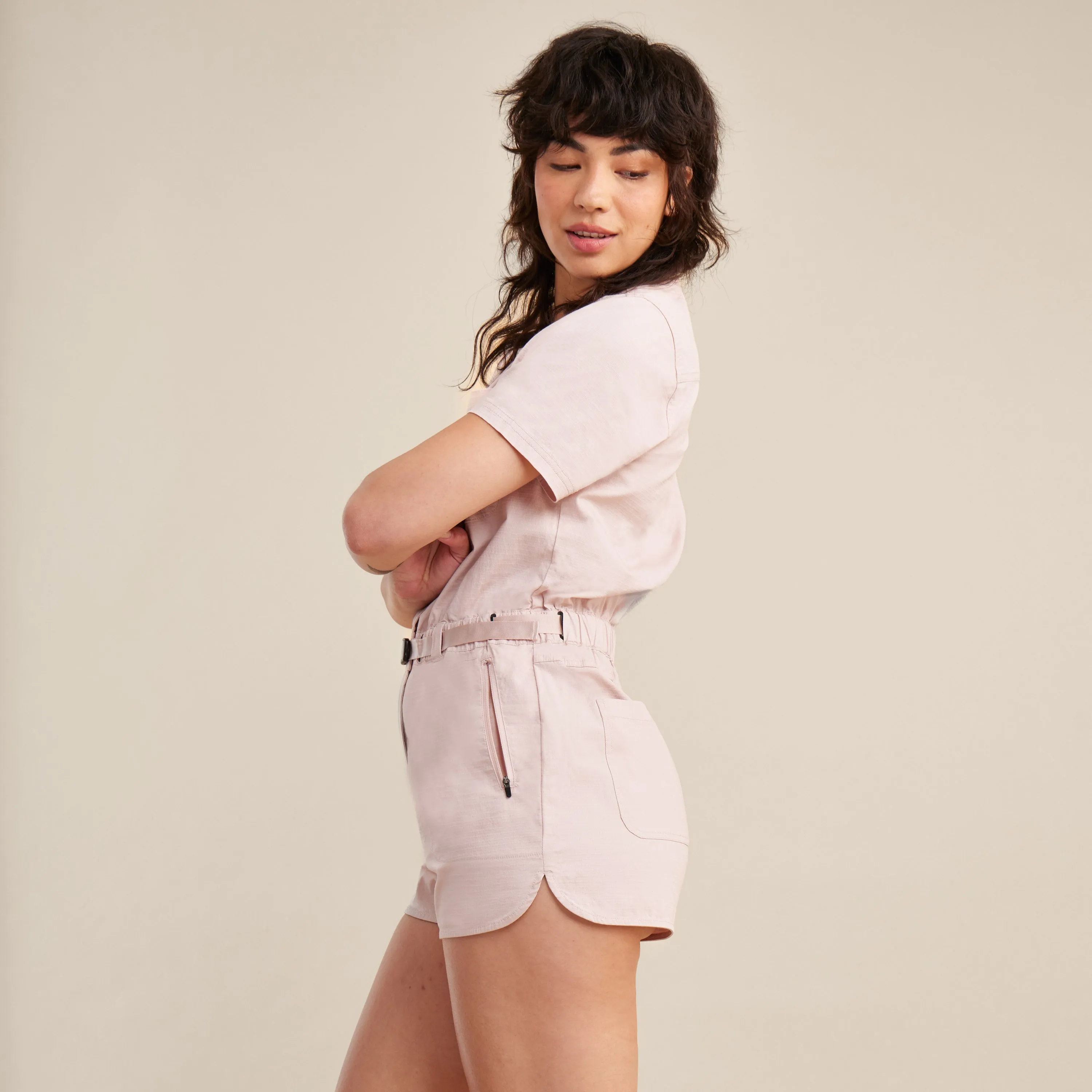 Campover Romper - Dusty Pink