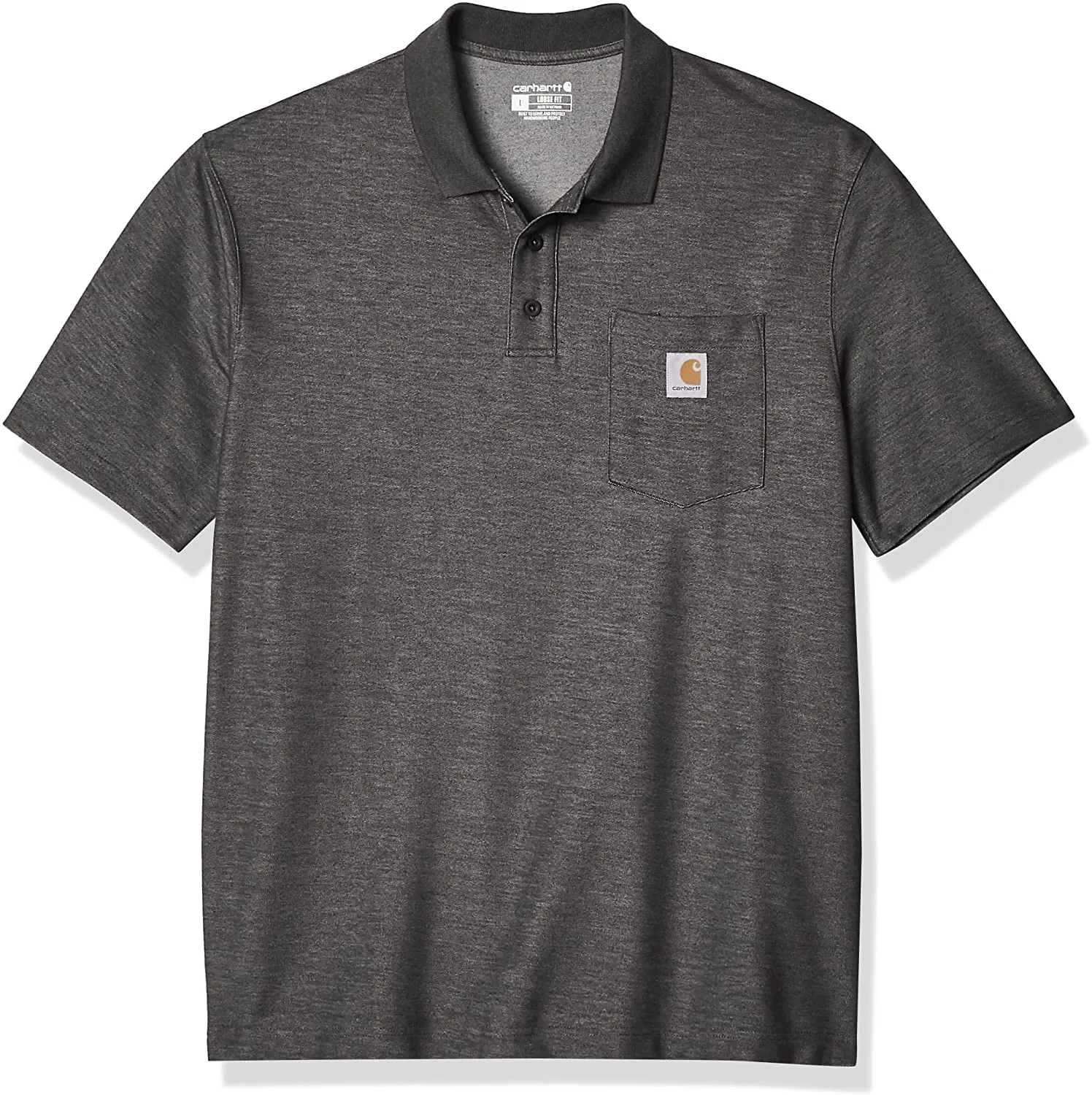 Carhartt Men's Loose Fit Midweight Short Sleeve Pocket Polo