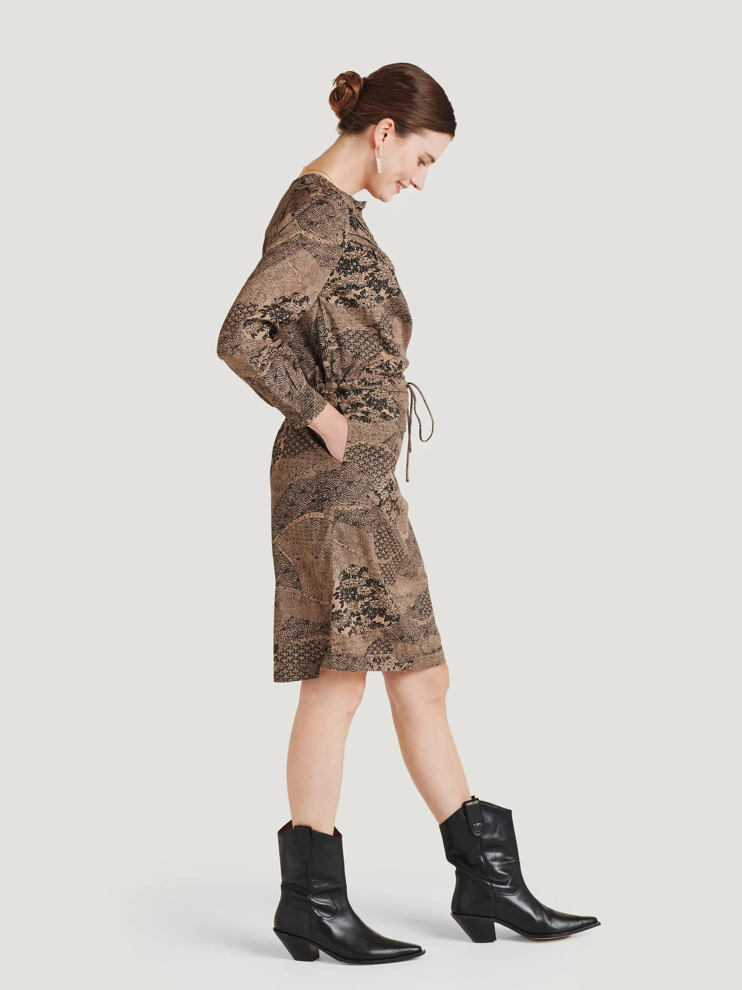 Carmen Lenzing™ Ecovero™ Crepe Dress - Burnt Sugar Brown