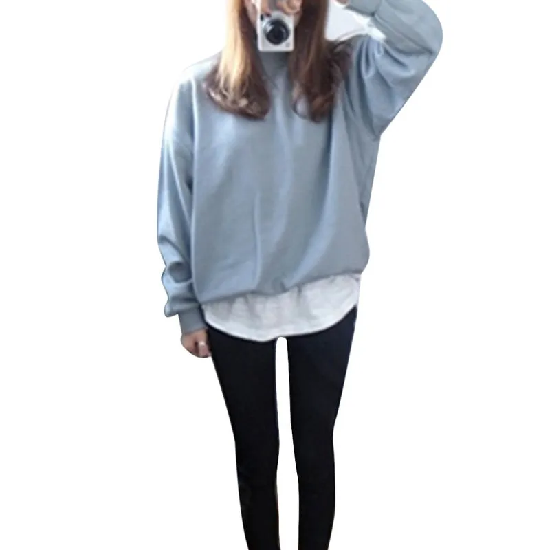 Casual Female Winter Loose Fleece Thick Knit Sweatshirt Hooded Pullover Tops Women Hoodies