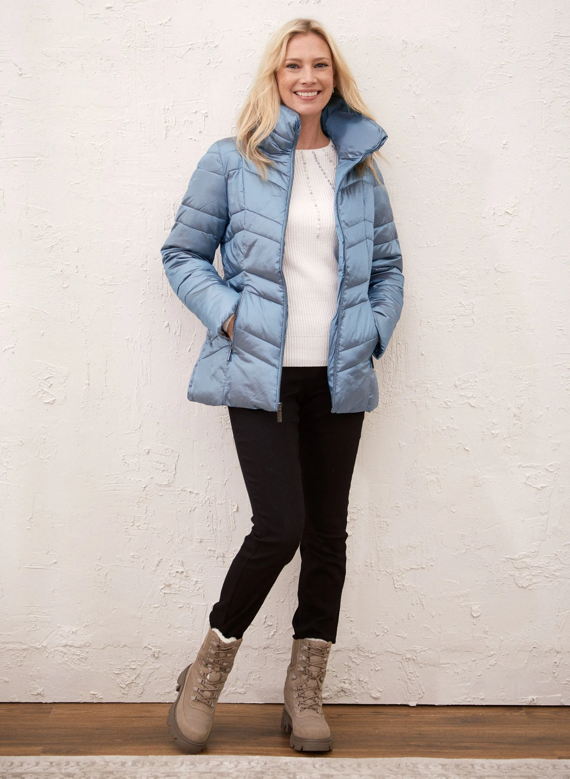 Chevron Quilted Coat