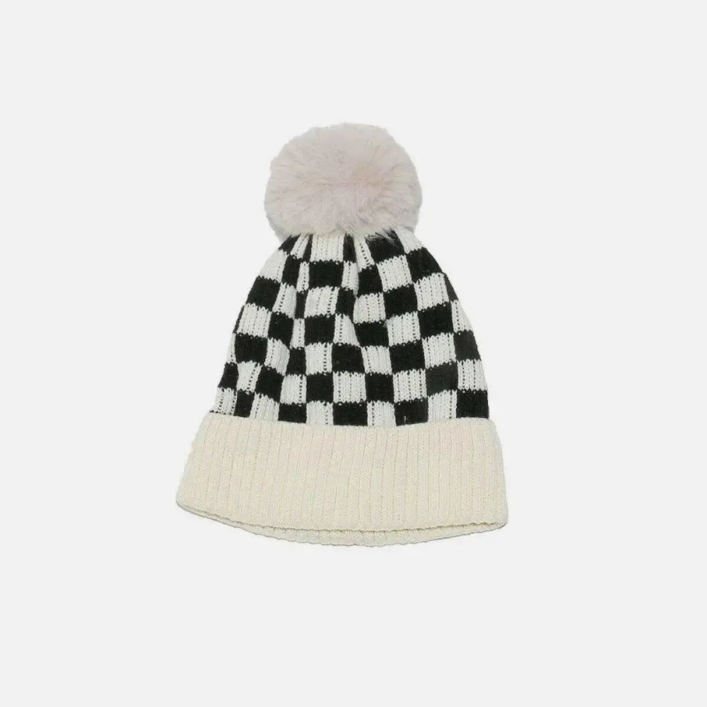 Chic Checkered Knit Hat Redefines Luxury Fashion for Women