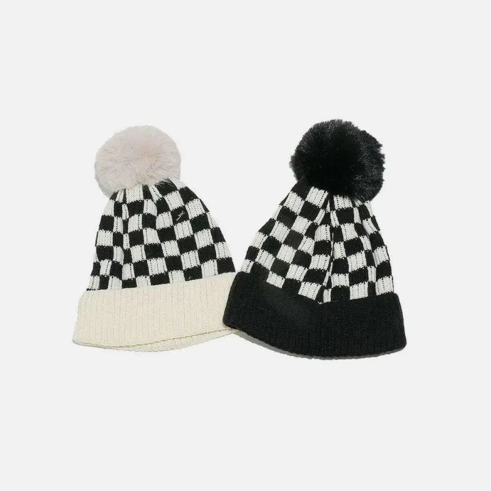 Chic Checkered Knit Hat Redefines Luxury Fashion for Women