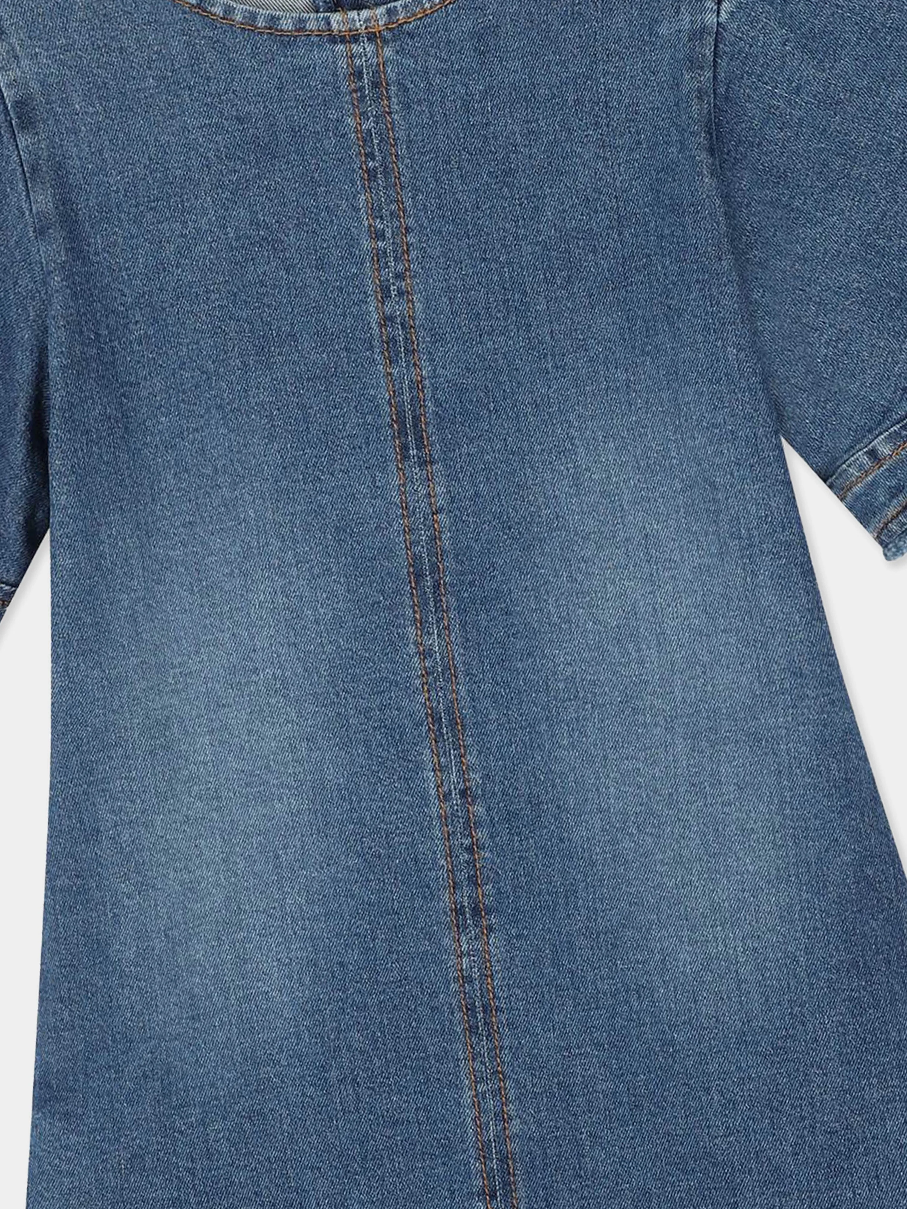 Chloé Girls Denim Dress in Blue